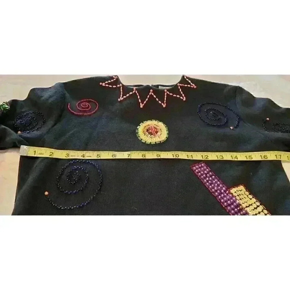 Vintage Dress 70s Sequin Beaded NWT Liz Claiborne Dead Stock MCM Orig tag $260 S - Picture 8 of 12